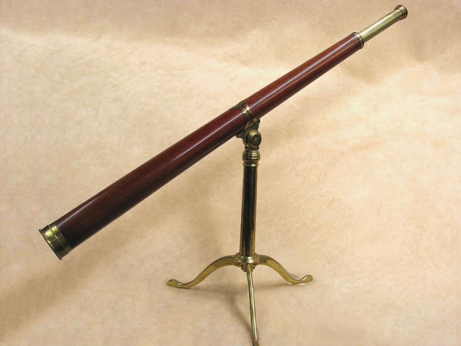 18th Century Library telescope signed 'Kimbell, Dean St, London' with brass tripod